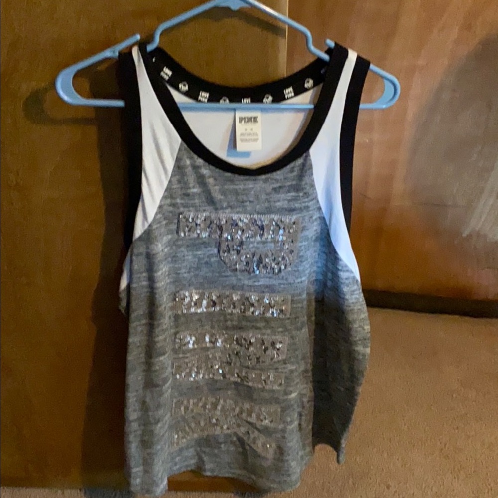 Bling pink tank top